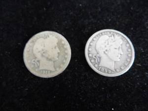 lot 79 image: Lot of 2 Barber Quarters