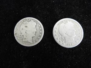 lot 80 image: Lot of 2 Barber Quarters