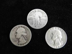 lot 83 image: Walking Liberty - Washington Quarters