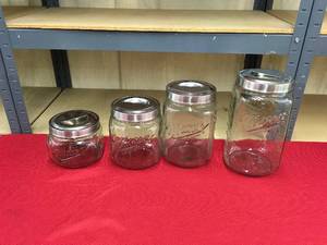 lot 489 image: 4 Pc.Oversized Mason Jars, Retail $19.99
