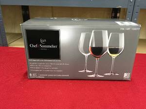 lot 505 image: 7 Pk. Chef & Sommelier Wine Glasses, Retail $19.99