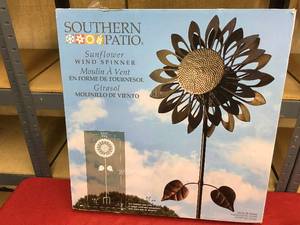 lot 528 image: Southern Patio Kinetic Sunflower Wind Spinner, Retail $36.99