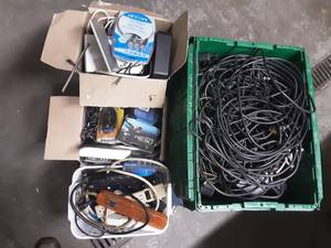 Box Lot Power Cables, AV Cables, Coax, Computer Cables