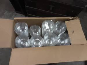 Box Of Clear Plastic Tubs (Near Full)