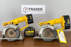 lot 9 image: 2 DeWalt Cordless Circular Saws