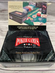 lot 25 image: Vintage Texas Hold em Poker Set (Factory Sealed)