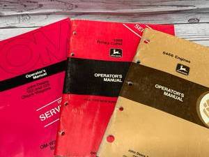 lot 33 image: Lot of 3 Vintage John Deere Manuals (These sell for $15 to $40 each online )