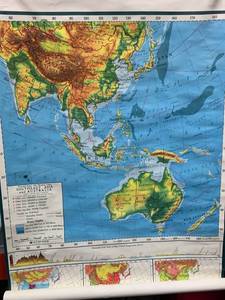 lot 44 image: Vintage Southeast Asia Wall Map Approx 6 Feet