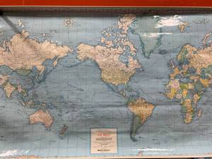 lot 46 image: Vintage World Map Approx 31 x 48