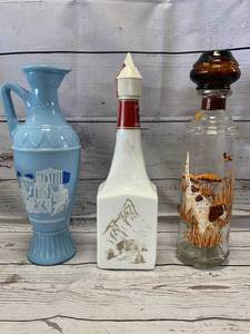 lot 64 image: Lot of 3 Antique Decanter & Bottles