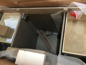lot 1 image: Home Decorators Banks 48 in. W x 21 in. D Bath Vanity Cabinet Only in Antique Ash Grey Retail $1000