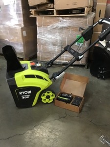 lot 8 image: Ryobi 21 in. 40-Volt Brushless Cordless Electric Snow Blower with Two 5.0 Ah Batteries and Charger Included