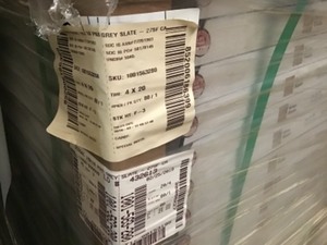lot 10 image: Pallet with 80 cases of Traffic Master Walnut Ember Grey 6 in. x 36 in. Peel and Stick Vinyl Plank (36 sq. ft.  case)