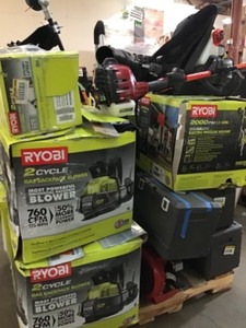 lot 20 image: Pallet with assorted Ryobi Outdoor Tools