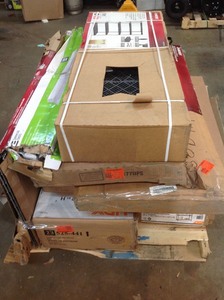 lot 24 image: Pallet of assorted shelfs different styles costumer returns