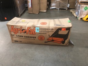 lot 40 image: Agri-Fab 44 in. 25 cu. ft. Tow-Behind Lawn Sweeper not used