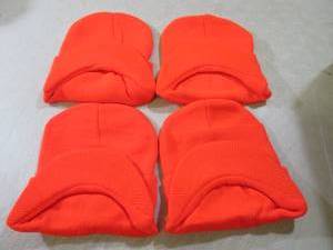 4 Orange Winter Knit Hats with Viso...
