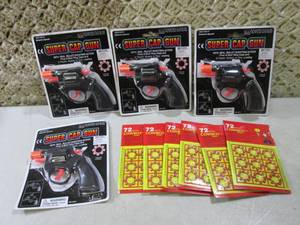 4 Super Cap Guns with 6 Packs of Ca...
