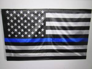 3 ft x 5 ft Blue Line US Flag - Pol...