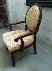 lot 28 image: High Quality Ashley Furniture Oval Back Victorian Chair - Excellent Condition