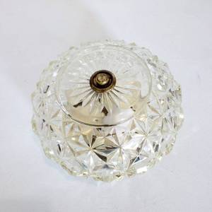 lot 14 image: From An Old Edina Mansion Very Heavy Diamond Cut CrystalGlass Ceiling Light - Will Need New Base Plate As It Is Old. 