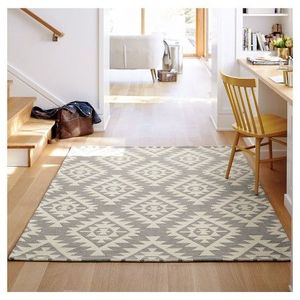 lot 45 image: New Out Of Package&nbspSahara - Threshold&nbsp5x7 Geometric Grey & White Indoor Outdoor Area Rug 