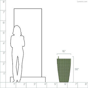 lot 67 image: LECHUZO Self-Watering Planter Elevates Your Plants in Style - MOCHA FAUX WICKER WEAVE MADE IN GERMANY - GREAT CONDITION - DIRT INSIDE FROM PRIOR USAGE