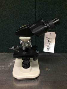 lot 24 image: LW SCIENTIFIC BIOLOGICAL POWER LIGHTED VIEW BINOCULAR MICROSCOPE WITH 4 OBJECTIVES - EXCELLENT WORKING CONDITION