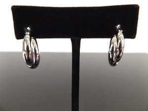 .925 Sterling Silver Twist Hoop Hook Latch Earrings