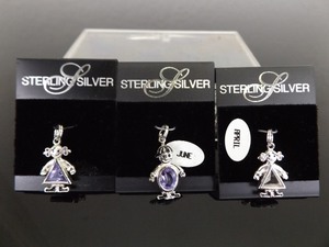 3 - NEW Sterling Silver .925 Birthstone Charms