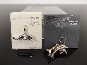 2 - NEW Sterling Silver .925 Dolphin Charms