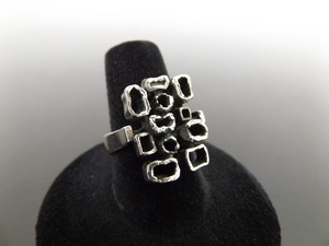 .800 Sterling Silver Scandinavian Brutalist Ring Size 7.5