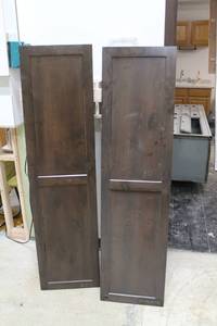 2 Brown Wood Cabinet Doors