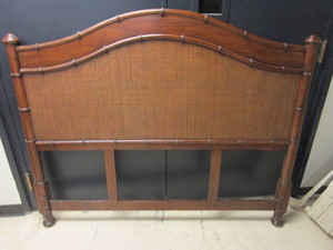 SOLID WOOD HEADBOARD, WITH RATTAN ACCENT, QUEEN-SIZE