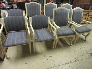 K-T FURNITURE UPHOLSTERED SOLID WOOD CHAIRS