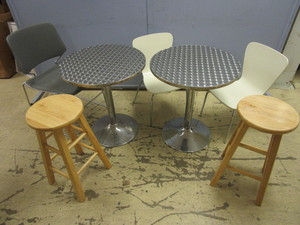 RETRO CAFE-STYLE ADJUSTABLE TABLES, CHAIRS AND STOOLS