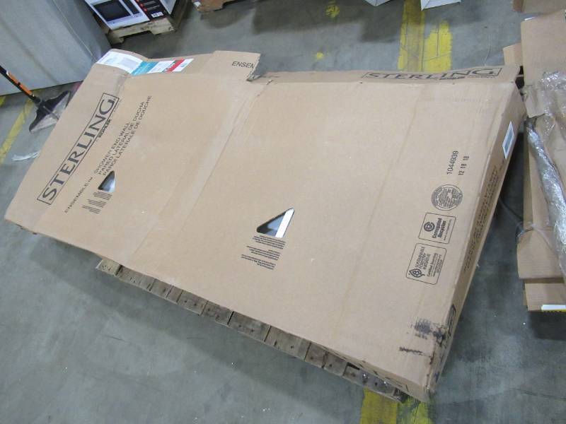 lot 220 image: Sterling Ensemble White Shower Wall Surround Side Wall Panel 72.5-in x 1.625-in x 34, 72205800-0