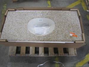 lot 66 image: Home Decorators Collection 49 in. W x 22 in. D Solid Surface Vanity Top in Ginger with White Sink SSRST49COM-GI