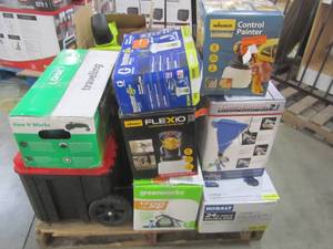 lot 28 image: WHOLESALE MIXED PALLET OF SHOP EQUIPMENT AND GARAGE ITEMS
