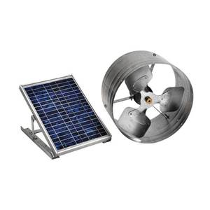 lot 210 image: Master Flow 500 CFM Solar Powered Gable Mount Exhaust Fan, PGSOLAR1
