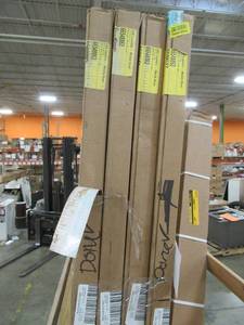 lot 202 image: Andersen Sliding Panel Doors and Screens in White. Not sure if all Pieces are there or if Its more than one kit