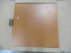 lot 270 image: Global GCAS36 36 Square Lunch Room Table Top in Tiger Fruitwood