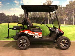 Custom Painted Yamaha Golf Cart with Lift, Rear Seat and Lights