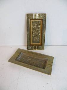 2 VINTAGE Brass Ashtrays