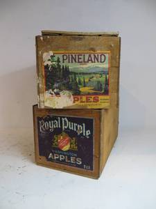 2 VINTAGE Wooden Apple Crates