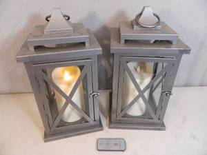 Pair of Luminara Flamless Candles with Lanterns