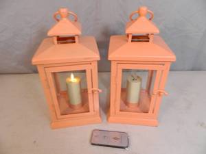 Pair of Luminara Flamless Candles with Lanterns