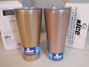 2 New nICE Stainless Steel Tumblers