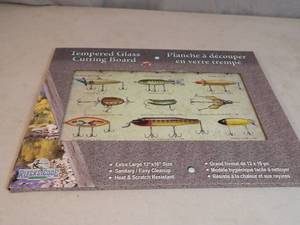 New Antique Fishing Lure Tempered Glass Cutting Board