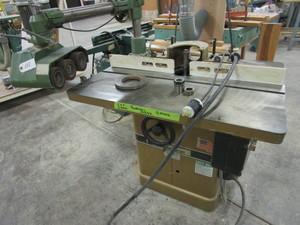lot 111 image: POWERMATIC WOOD SHAPER WITH POWER FEED